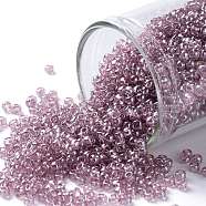 TOHO Round Seed Beads, Japanese Seed Beads, (110) Transparent Luster Light Amethyst, 11/0, 2.2mm, Hole: 0.8mm, about 50000pcs/pound(SEED-TR11-0110)