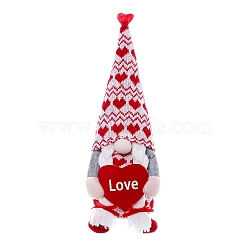 Valentine's Day Cloth Gnome Dolls Figurines Display Decorations,  for Home Shop Showcase Desktop Decoration, Heart, 130x100x350mm(PW-WG98226-02)