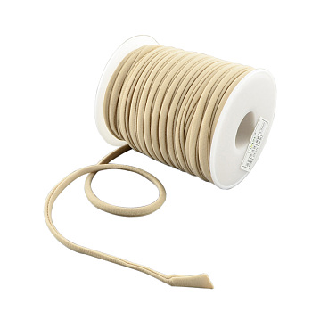Soft Nylon Cord, Flat, Navajo White, 5x3mm, about 21.87 yards(20m)/roll