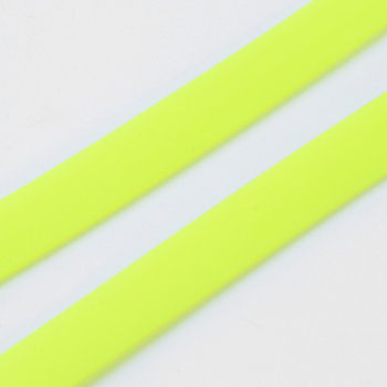 Solid PVC Synthetic Rubber Cord, No Hole, Flat, Green Yellow, 180x10x2.5mm, about 50strands/bag