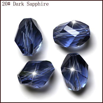 Imitation Austrian Crystal Beads, Grade AAA, Faceted, Bicone, Prussian Blue, 10x13mm, Hole: 0.9~1mm