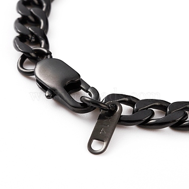 Men's 304 Stainless Steel Cuban Link Chain Bracelets(BJEW-JB05917-02)-3