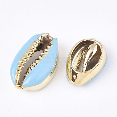 Electroplated Cowrie Shell Beads(SSHEL-T008-11G-03)-2