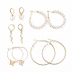 Ring & Butterfly & Snake Dangle Hoop Earrings(EJEW-D277-13G)-1