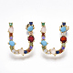 (Jewelry Parties Factory Sale)Brass Micro Pave Cubic Zirconia Ear Studs(EJEW-S201-41U)-2