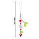 Strawberry & Leaf & Flower Handmade Lampwork Mobile Straps(HJEW-WH0007-31)-2