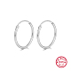 Rhodium Plated 925 Sterling Silver Huggie Hoop Earrings(HA9525-08)-1