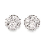 304 Stainless Steel Charms, Lotus Leaf, Stainless Steel Color, 14x14x2mm, Hole: 0.9~1mm(STAS-N123-04P)