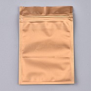 Solid Color Plastic Zip Lock Bags, Resealable Aluminum Foil Pouch, Food Storage Bags, Sandy Brown, 15x10cm, Unilateral Thickness: 3.9 Mil(0.1mm)(OPP-P002-B01)