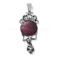 304 Stainless Steel Pendants, with Resin, Skeleton Charm, Antique Silver, 60x26x3mm, Hole: 10x5mm(STAS-Z098-07AS)