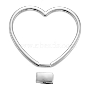 DIY Bag Accessories, Handle Accessories, Metal, Heart, Platinum, 9.25x7.95x0.37cm, Hole: 3.5x6.5mm, Inner Diameter: 6.25x8.15cm, Part: 21.5x12.5x10.5mm(FIND-G015-02P)