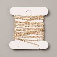 Brass Paperclip Chains, with Card Paper, Soldered, Oval, Golden, 2.5x1x0.2mm(CHC-TAC0002-06)