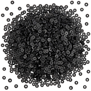 PANDAHALL ELITE Eco-Friendly Handmade Polymer Clay Beads, Disc/Flat Round, Heishi Beads, Black, 5x1mm, Hole: 2mm, about 380~400pcs/strand, 17.7 inch, 8strands(CLAY-PH0001-30C-02)