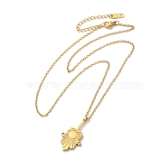 304 Stainless Steel Pandant Necklace for Men Women, Golden, Sun, 20.20 inch(51.3cm)(NJEW-O126-02G-03)