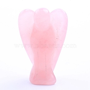 Natural Rose Quartz Carved Healing Angel Figurines, Reiki Energy Stone Display Decorations, Pearl Pink, 39x27mm(PW-WG21334-01)