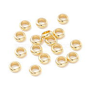 201 Stainless Steel Spacer Beads, Flat Round/Ring, Real 18K Gold Plated, 5x2mm, Hole: 3.5mm, about 38pcs/5g(X-STAS-M294-03G-05)