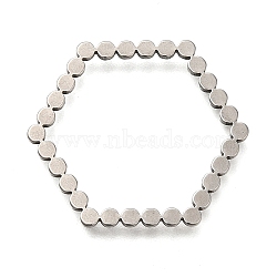 201 Stainless Steel Linking Ring, Hexagon, Stainless Steel Color, 19.5x22x1mm(STAS-I313-02C-P)