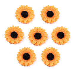 Opaque Resin Pendants, Flower, Orange, 16x4.5mm(X-CRES-S307-016A-01)