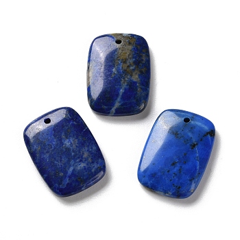 Natural Lapis Lazuli Pendants, Rectangle Charms, 24.5~25x17.5~18x4~4.5mm, Hole: 1.5mm