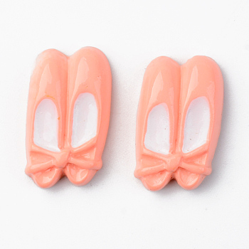 Resin Cabochons, Opaque, Ballet Shoes, PeachPuff, 23x14.5x6mm
