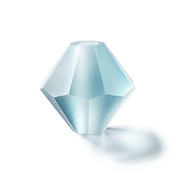 Preciosa&reg Crystal Beads, Czech Crystal, Bicone(451 69 302 Rondelle), 60001 840 Silver Aquamarine Matt, 5mm, Hole: 1mm