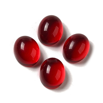 Glass Cabochons, Imitation Gemstone, Oval, Red, 10x8x5mm