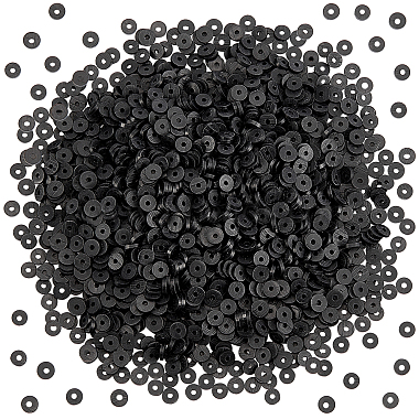 5mm Black Disc Polymer Clay Beads