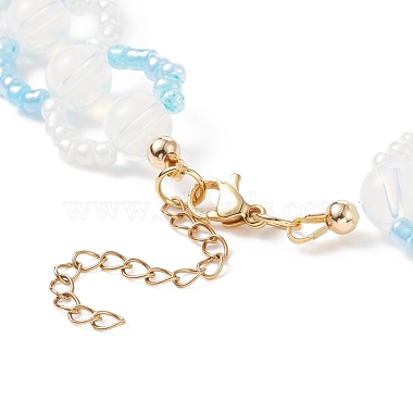 Opale et graine de verre braded anneau wrap colliers de perles pour les femmes(NJEW-JN03946)-5