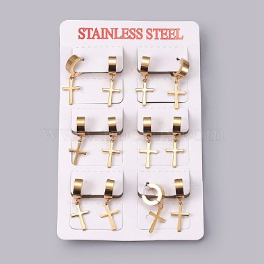 304 Stainless Steel Hoop Earrings(X-EJEW-O087-01)-3