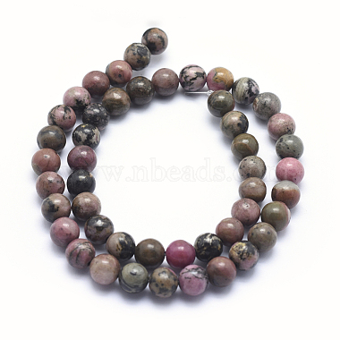Natural Rhodonite Beads Strands(X-G-G717-6mm)-2