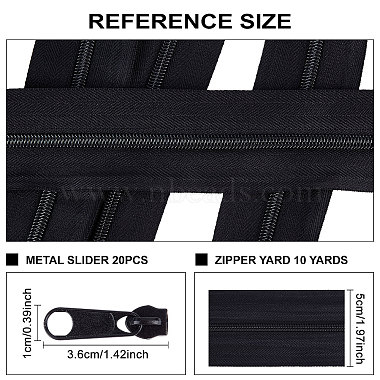 BENECREAT Nylon Invisible Widen Zipper Fastener(FIND-BC0001-69A)-3