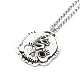 Skull Rhinestone Pendant Necklaces with Rolo Chains(NJEW-F309-07)-1