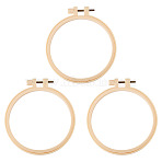 Plastic Imitation Bamboo Cross Stitch Embroidery Hoops, Sewing Tools Accessory, Round, PapayaWhip, 124mm, Inner Diameter: 108mm, 3pcs/set(TOOL-TADJ0001-03C)