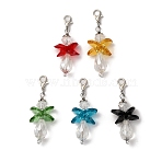 5Pcs Angel Glass Pendant Decorations, with Zinc Alloy Lobster Claw Clasps, Mixed Color, 52mm(HJEW-JM03468-S)