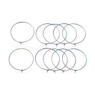 Ion Plating(IP) 316 Surgical Stainless Steel Wine Glass Charms Rings, Hoop Earring Findings, DIY Material for Basketball Wives Hoop Earrings, Rainbow Color, 20 Gauge, 50x0.8mm(STAS-L214-01G-01M)