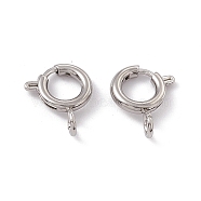 201 Stainless Steel Spring Ring Clasps, Stainless Steel Color, 8x2mm, Hole: 2.5mm(STAS-J401-LD022-8)