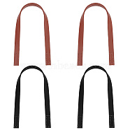 PandaHall Elite 2 Pairs 2 Colors Cowhide Leather Sew On Bag Handles, Bag Strap Replacement Accessories, Mixed Color, 42x1.45x0.3cm, Hole: 1.4mm, 1 pair/color(FIND-PH0010-61)