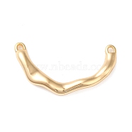 Brass Pendants, Curved Bar Charm, Real 18K Gold Plated, 11.5x21.5x3mm, Hole: 1mm(KK-P239-10G)
