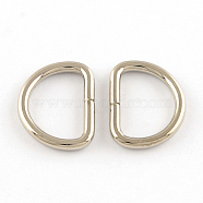 Iron D Rings, Buckle Clasps, For Webbing, Strapping Bags, Garment Accessories, Platinum, 17.5x13x2mm(IFIN-R203-90P)