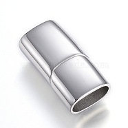 304 Stainless Steel Magnetic Clasps with Glue-in Ends, Rectangle, Stainless Steel Color, 28.5x14x8.5mm, Hole: 12x7mm(X-STAS-D159-28P)