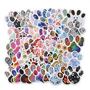 PVC Cartoon Paw Print Stickers, for Water Bottles Laptop Phone Skateboard Decoration, Mixed Color, 48~52x51~57x0.5mm, about 50pcs/set(DIY-M051-01)
