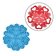 Christmas Themed Big Pendant Silicone Molds, Resin Casting Molds, for UV Resin, Epoxy Resin Craft Making, Heart Snowflake, Deep Sky Blue, 123x123x5mm, Hole: 5mm(DIY-L067-D07)