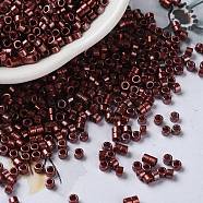 Baking Paint Glass Seed Beads, Cylinder, Coconut Brown, 2.5x2mm, Hole: 1.4mm, about 45359pcs/pound(SEED-S042-15A-19)