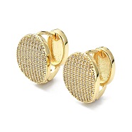 Rack Plating Brass Micro Pave Cubic Zirconia Hoop Earring, Cadmium Free & Lead Free, Long-Lasting Plated, Round, Real 18K Gold Plated, 17.5x14mm(EJEW-C086-03G)