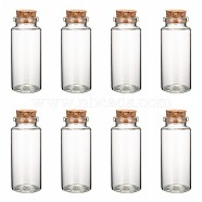 Glass Jar Glass Bottles Bead Containers, with Cork Stopper, Wishing Bottle, Clear, 70x30mm, Hole: 17mm, Capacity: 49ml(1.65 fl. oz)(AJEW-S074-02G)