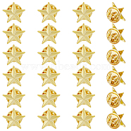 24Pcs Pentagram Alloy Brooch, Creative Badge for Backpack Clothes, Golden, 15mm, Pin: 1.1mm(JEWB-FH0001-25G)