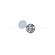 Acrylic Micro Pave Cubic Zirconia Labrets Piercing Jewely for Women Men, Clear, 6mm, Pin: 1.2mm, Head: 5mm(WG00568-28)