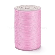 Round Waxed Polyester Thread String, Micro Macrame Cord, Twisted Cord, for Leather Sewing Stitching, Hot Pink, 0.3~0.4mm, about 174.98 Yards(160m)/Roll(YC-D004-02A-045)