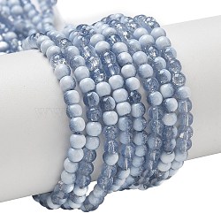 Crackle Glass Beads Strands, Rondelle, Steel Blue, 4.5mm, Hole: 0.7mm(X1-GLAA-U001-4mm-14)