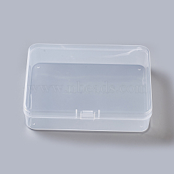 Plastic Bead Containers, Rectangle, Clear, 7.5x5.2x2cm(X-CON-F005-14-E)